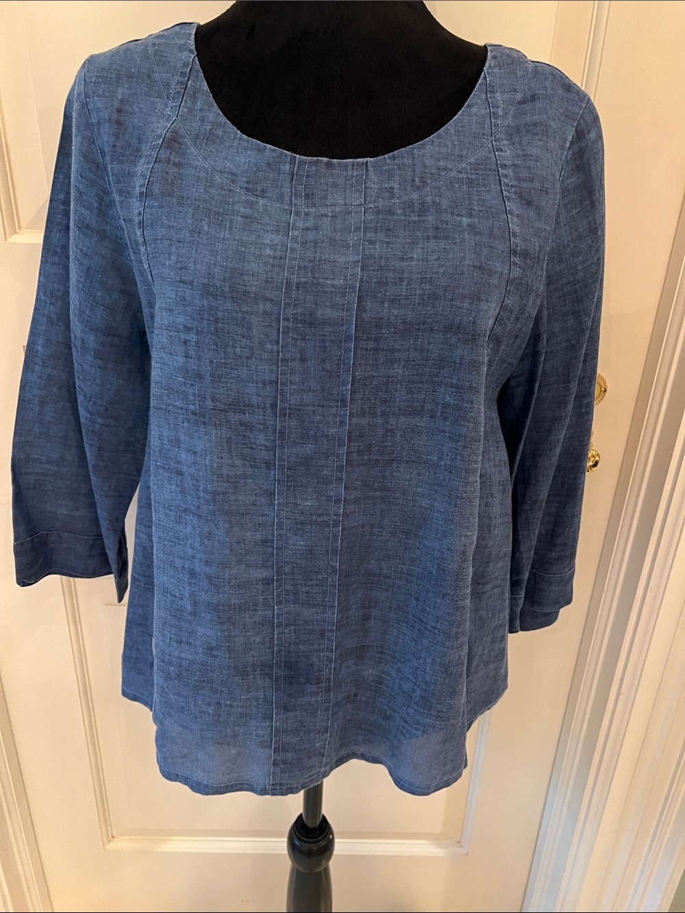 Habitat Women's Indigo Scoop Neck Linen Tunic
